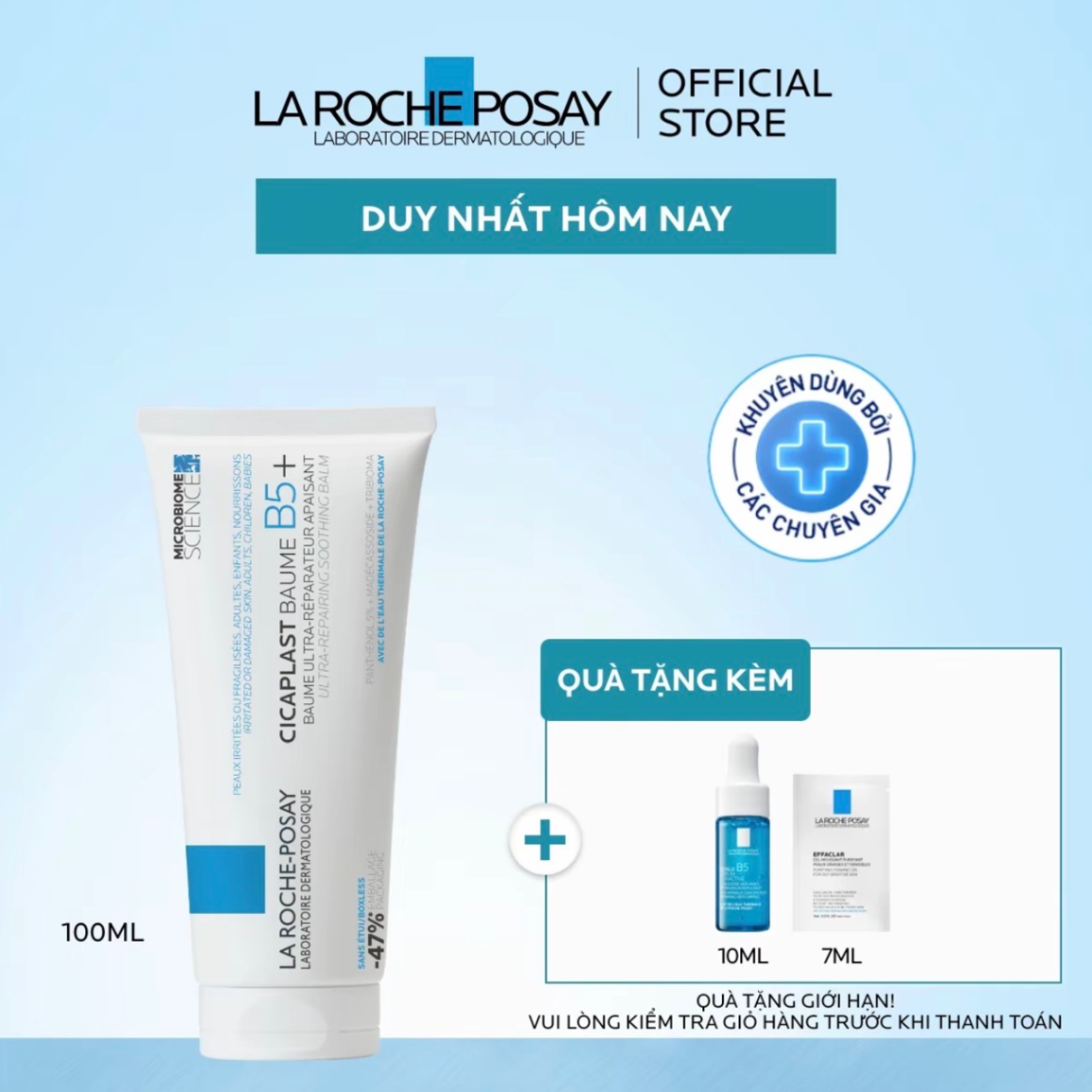 Kem dưỡng làm dịu và phục hồi da La Roche - Posay Cicaplast Baume B5 + 100ml
