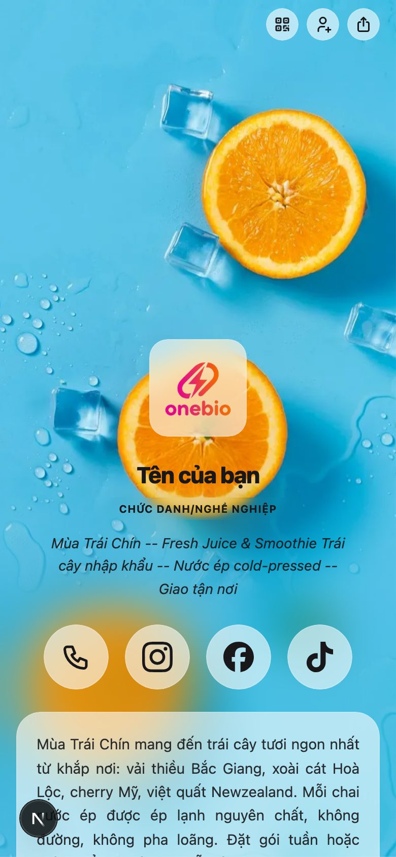 Cửa hàng trái cây / Nước ép / Smoothie
