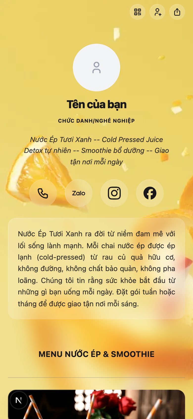 Nước Ép Tươi Xanh