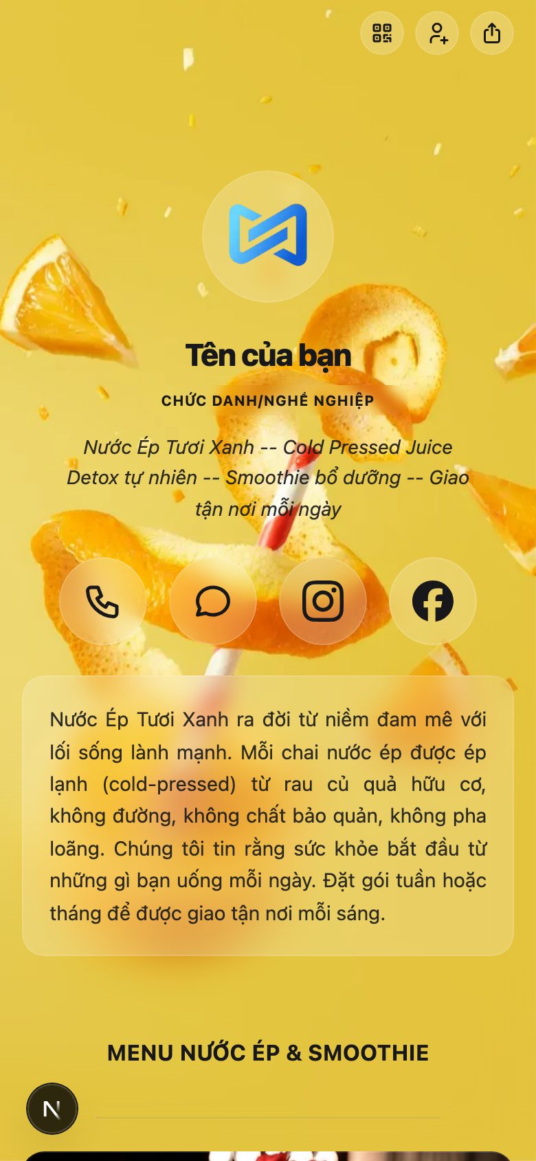 Nước Ép Tươi Xanh