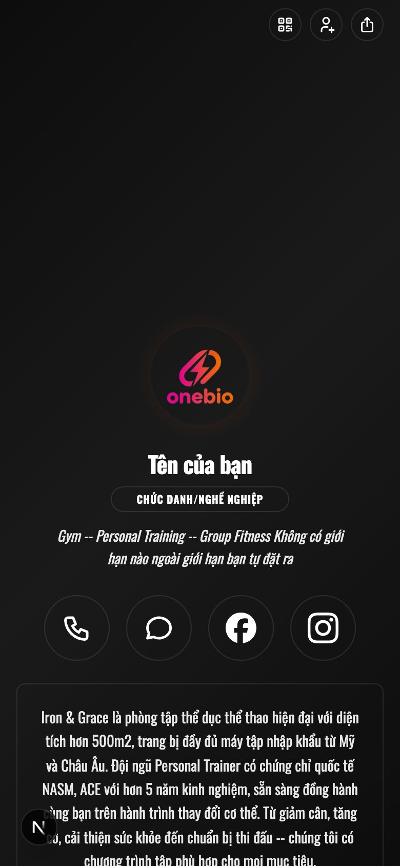 Phòng gym & Personal Training